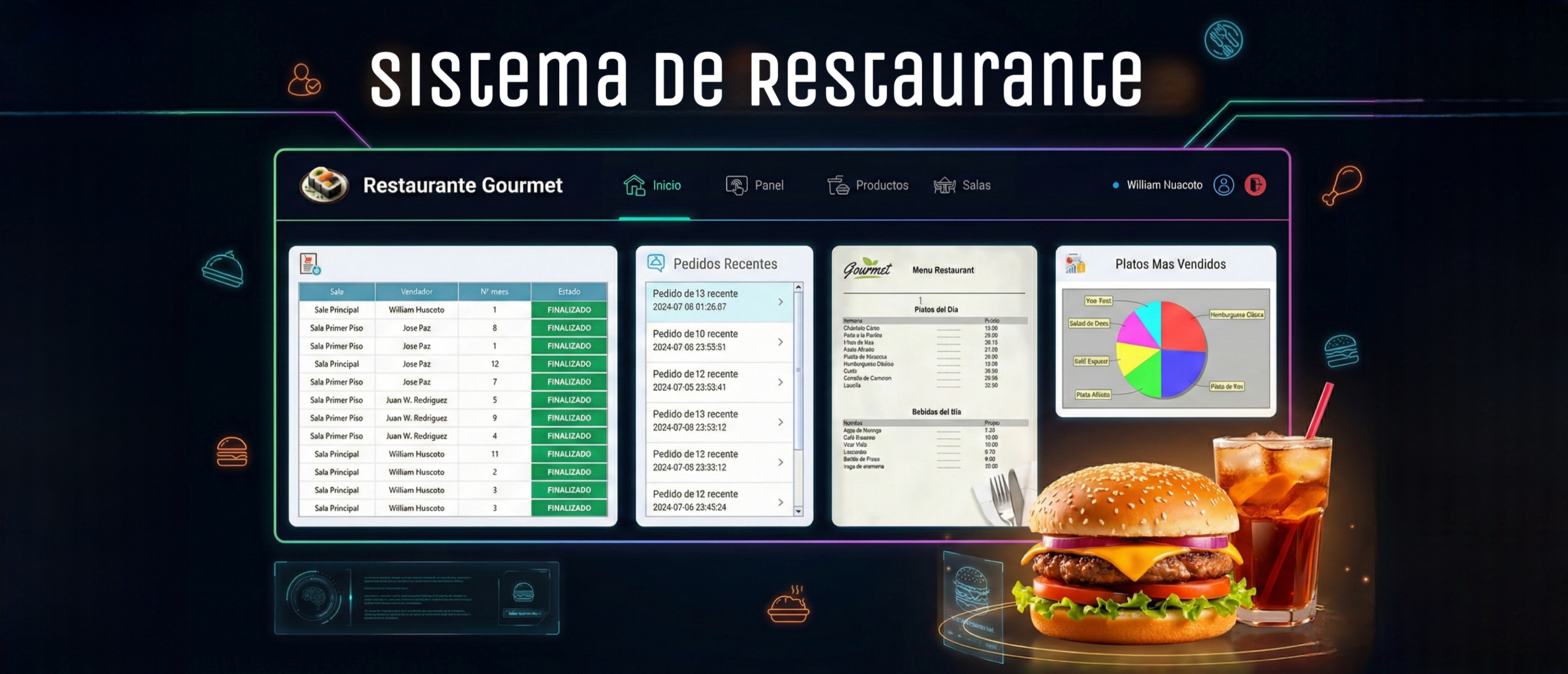 Vista previa Sistema Restaurante